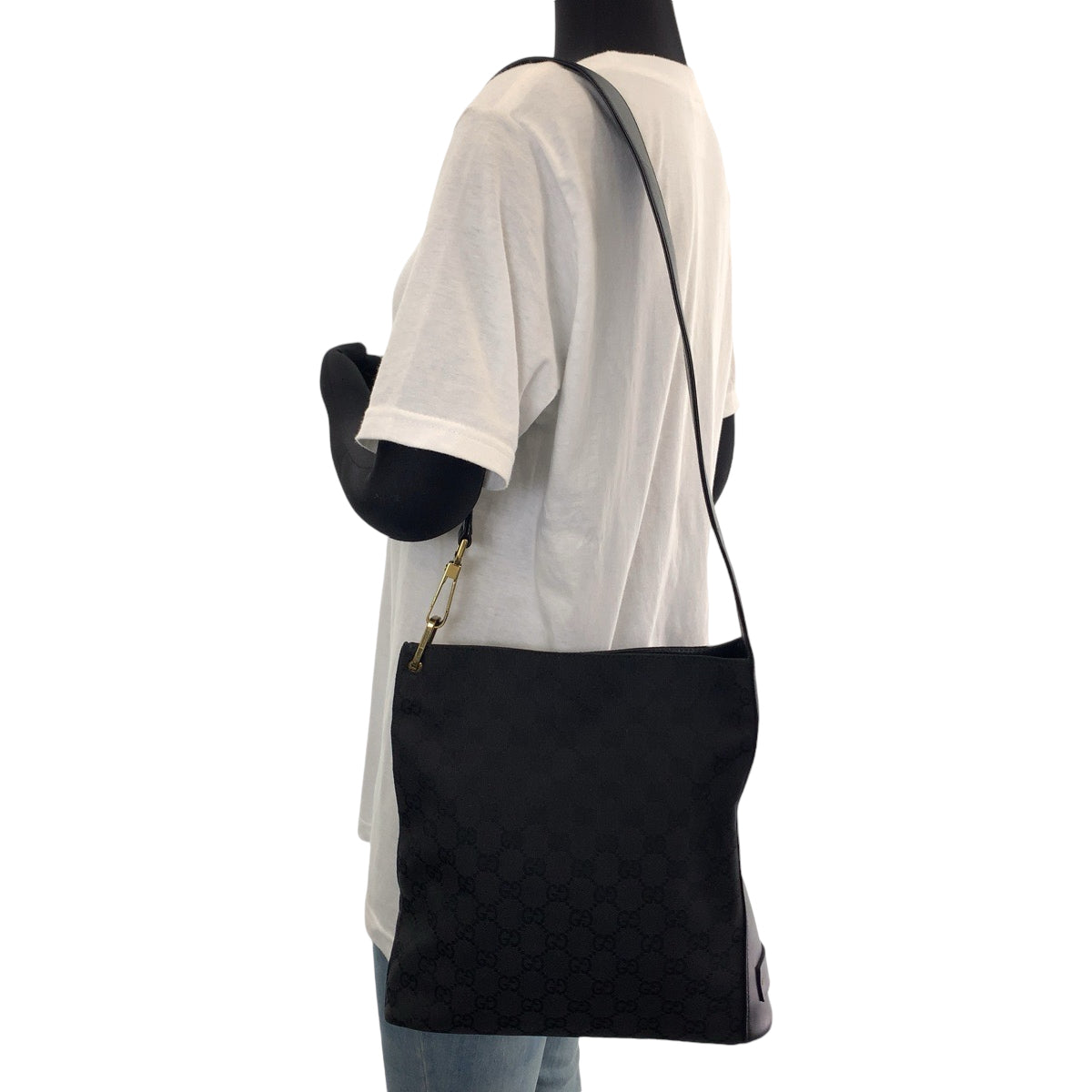 12270
GUCCI グッチ ブラック 黒 ゴールド金具 GGキャンバス 91761 ショルダーバッグ  レディース
