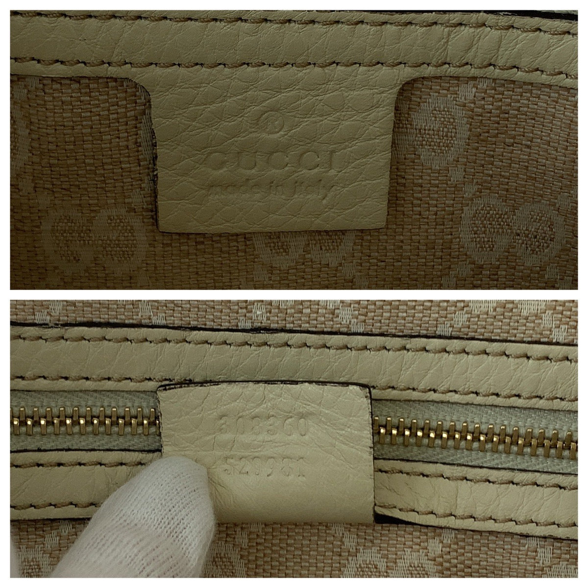 11825
GUCCI グッチ バンブー アイボリー ブラウン ゴールド金具 レザー 308360 ショルダーバッグ ハンドバッグ  レディース