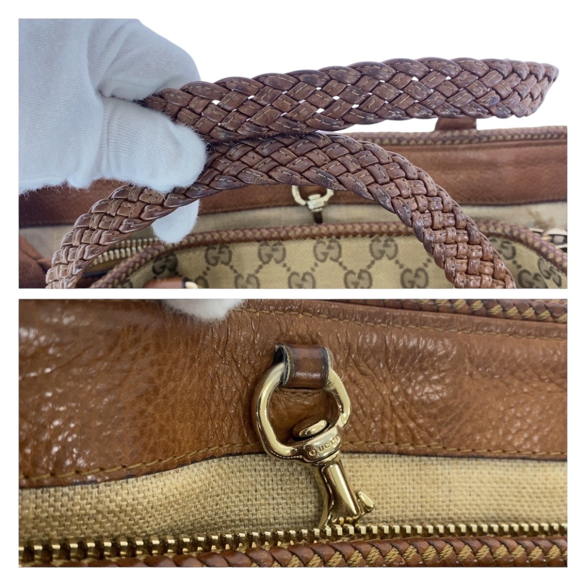 12269
GUCCI グッチ タッセル ブラウン ベージュ ゴールド金具 GGキャンバス / レザー 295326 トートバッグ ショルダーバッグ  レディース