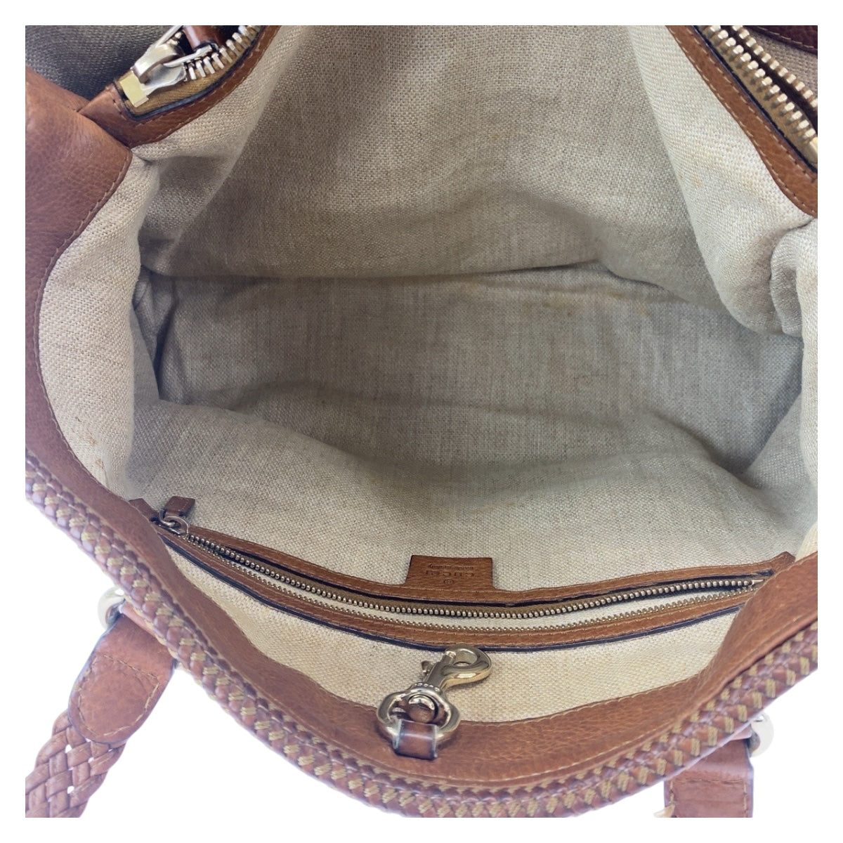 12269
GUCCI グッチ タッセル ブラウン ベージュ ゴールド金具 GGキャンバス / レザー 295326 トートバッグ ショルダーバッグ  レディース