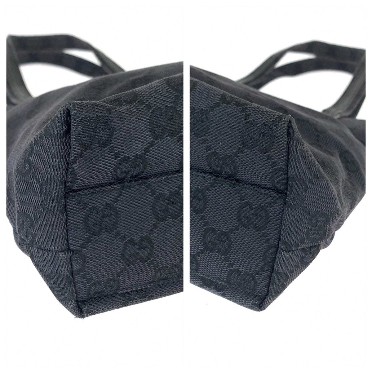11826
GUCCI グッチ ブラック シルバー金具 GGキャンバス 002 1075 ショルダーバッグ トートバッグ  レディース