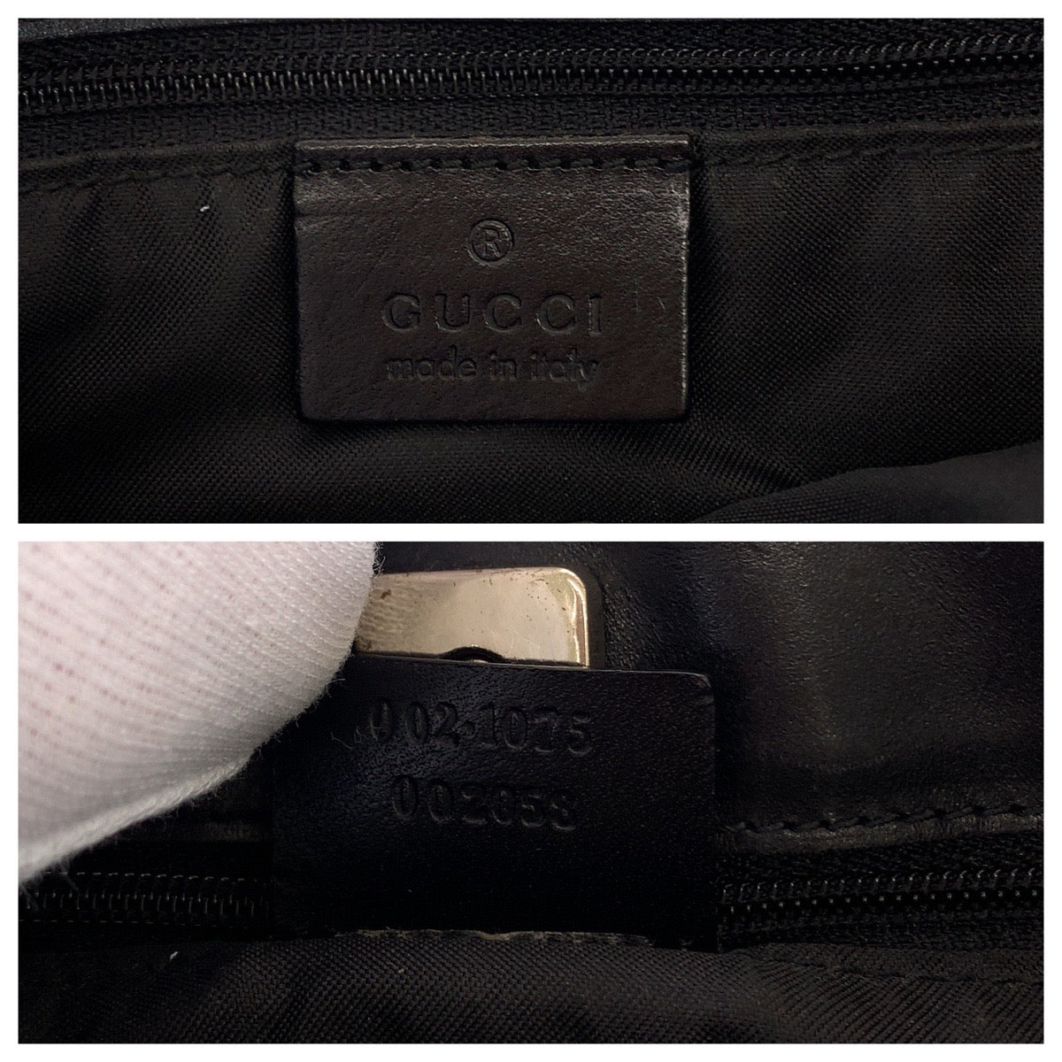 11826
GUCCI グッチ ブラック シルバー金具 GGキャンバス 002 1075 ショルダーバッグ トートバッグ  レディース