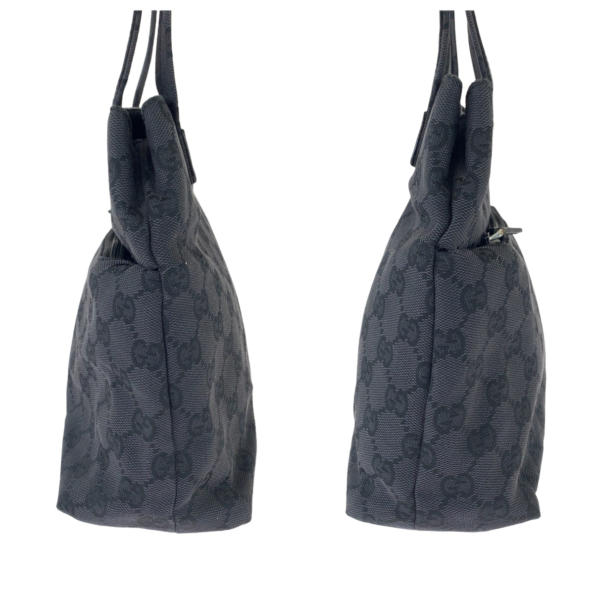 11826
GUCCI グッチ ブラック シルバー金具 GGキャンバス 002 1075 ショルダーバッグ トートバッグ  レディース