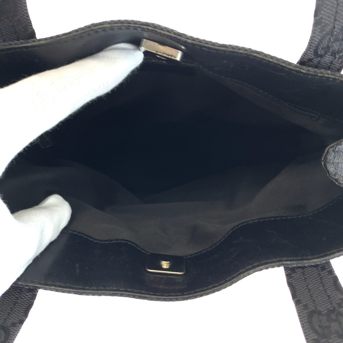 11826
GUCCI グッチ ブラック シルバー金具 GGキャンバス 002 1075 ショルダーバッグ トートバッグ  レディース