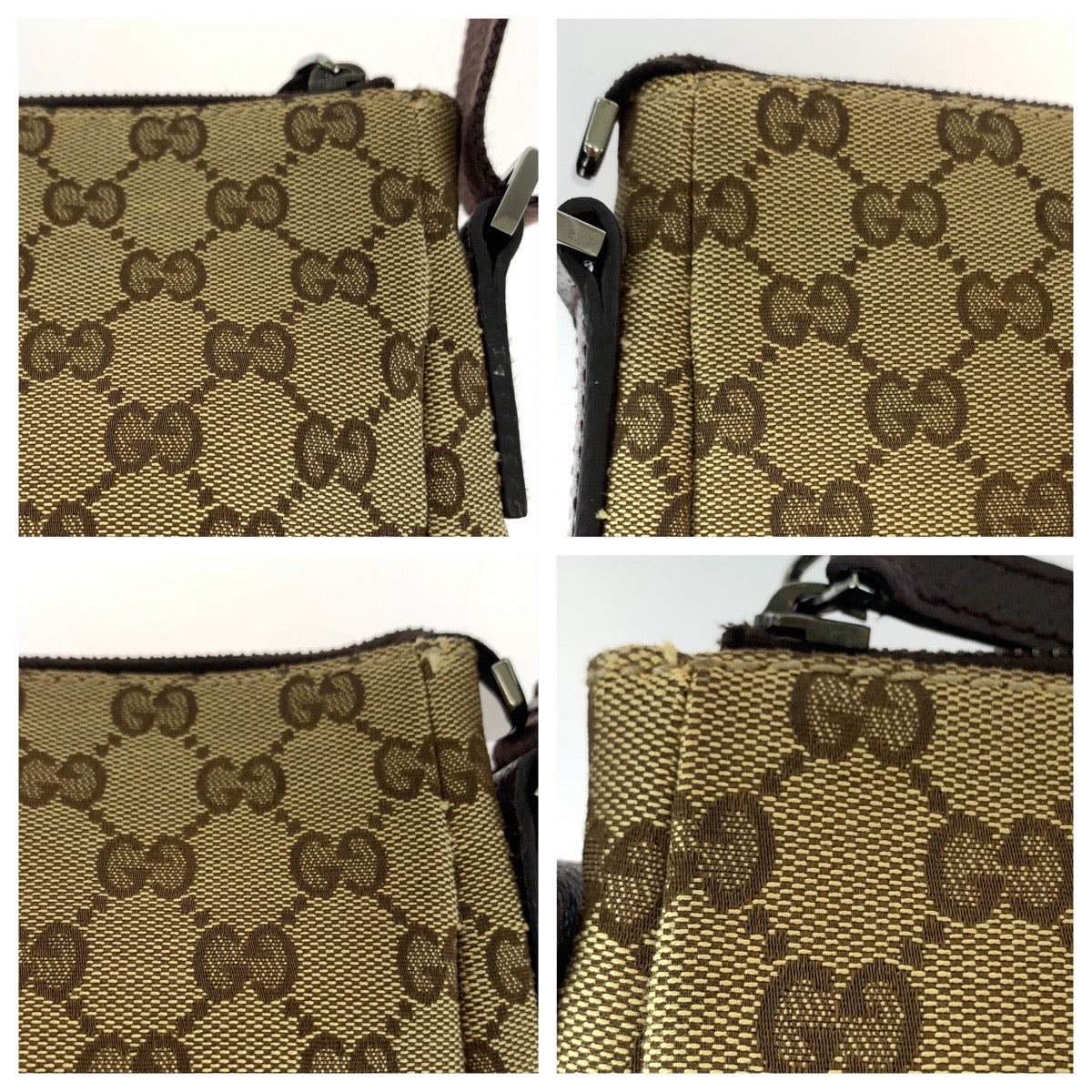 12267
GUCCI グッチ ブラウン ベージュ シルバー金具 GGキャンバス 114273 斜め掛け ショルダーバッグ メッセンジャーバッグ  レディース