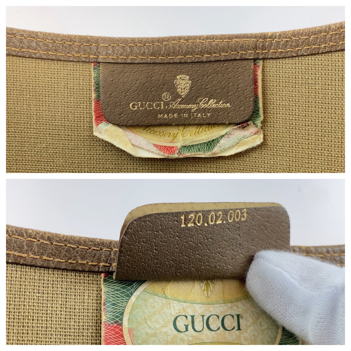 11829
 GUCCI Vintage Old Gucci Shelly Line Interlocking Brown Silver Hardware GG Supreme Canvas/Leather 120 02 003 Tote Bag Shoulder Bag Unisex A4 Storage Women's