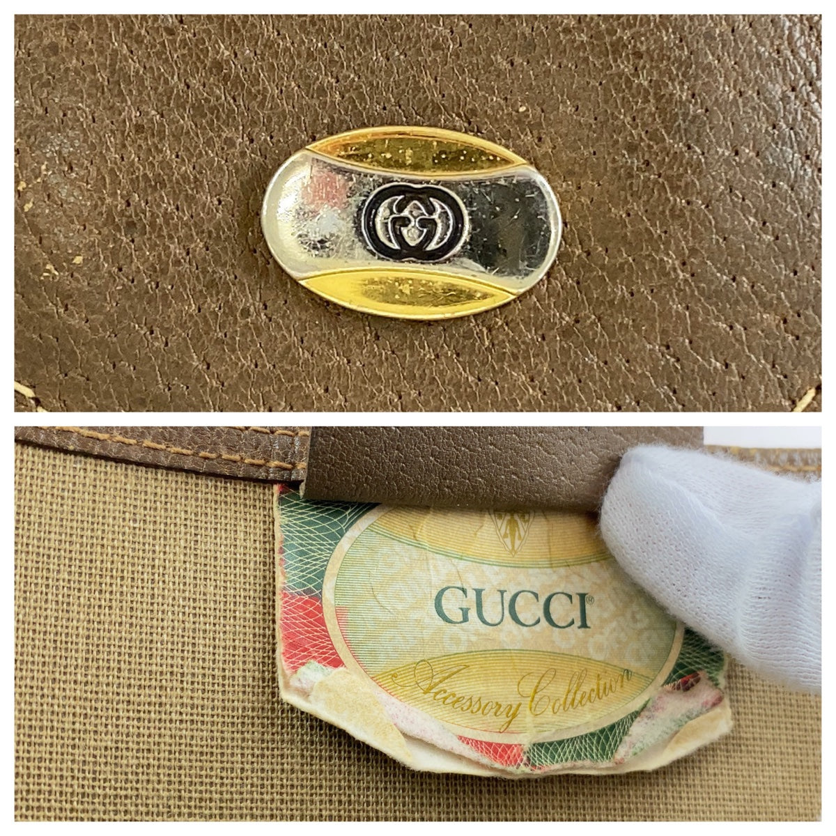 11829
 GUCCI Vintage Old Gucci Shelly Line Interlocking Brown Silver Hardware GG Supreme Canvas/Leather 120 02 003 Tote Bag Shoulder Bag Unisex A4 Storage Women's