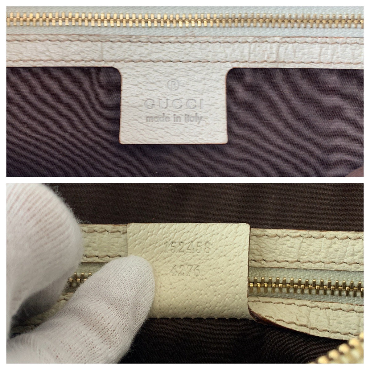 11832
GUCCI グッチ ブラウン ホワイト ゴールド金具 GGキャンバス / レザー 152458 トートバッグ ショルダーバッグ 肩掛け  レディース