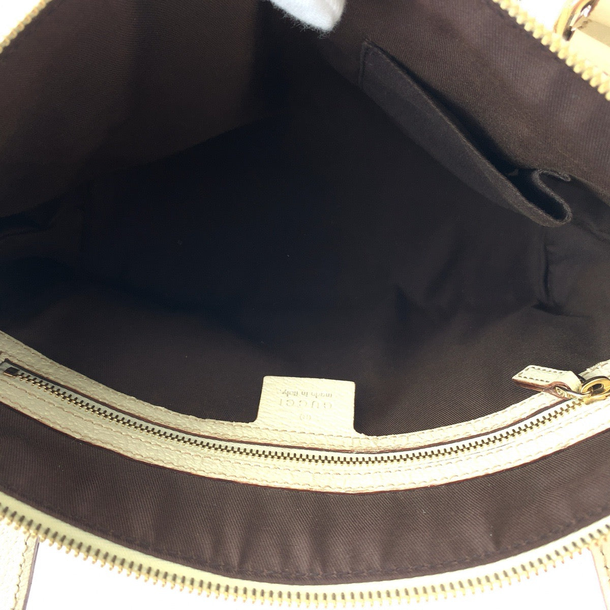 11832
GUCCI グッチ ブラウン ホワイト ゴールド金具 GGキャンバス / レザー 152458 トートバッグ ショルダーバッグ 肩掛け  レディース