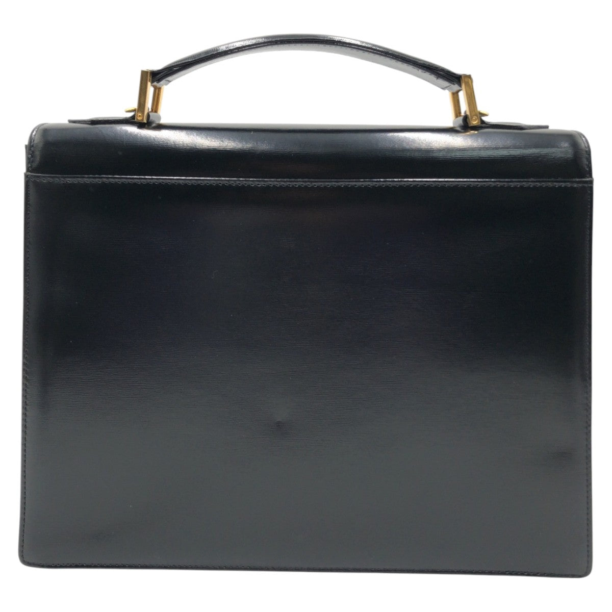 12898
YVES SAINT LAURENT イヴ サンローラン ヴィンテージ ブラック ゴールド金具 エナメル ハンドバッグ ショルダーバッグ レディース AB32