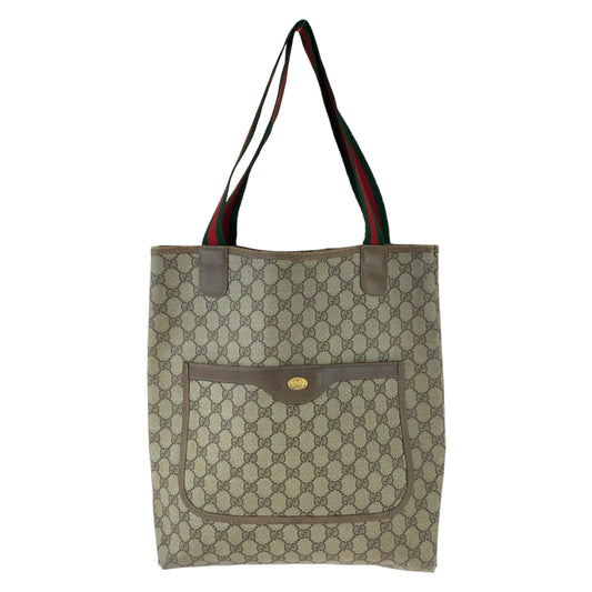112259
GUCCI グッチ ヴィンテージ オールドグッチ シェリーライン ベージュ ブラウン ゴールド金具 GGスプリームキャンバス 39 02 003 トートバッグ ショルダーバッグ  レディース