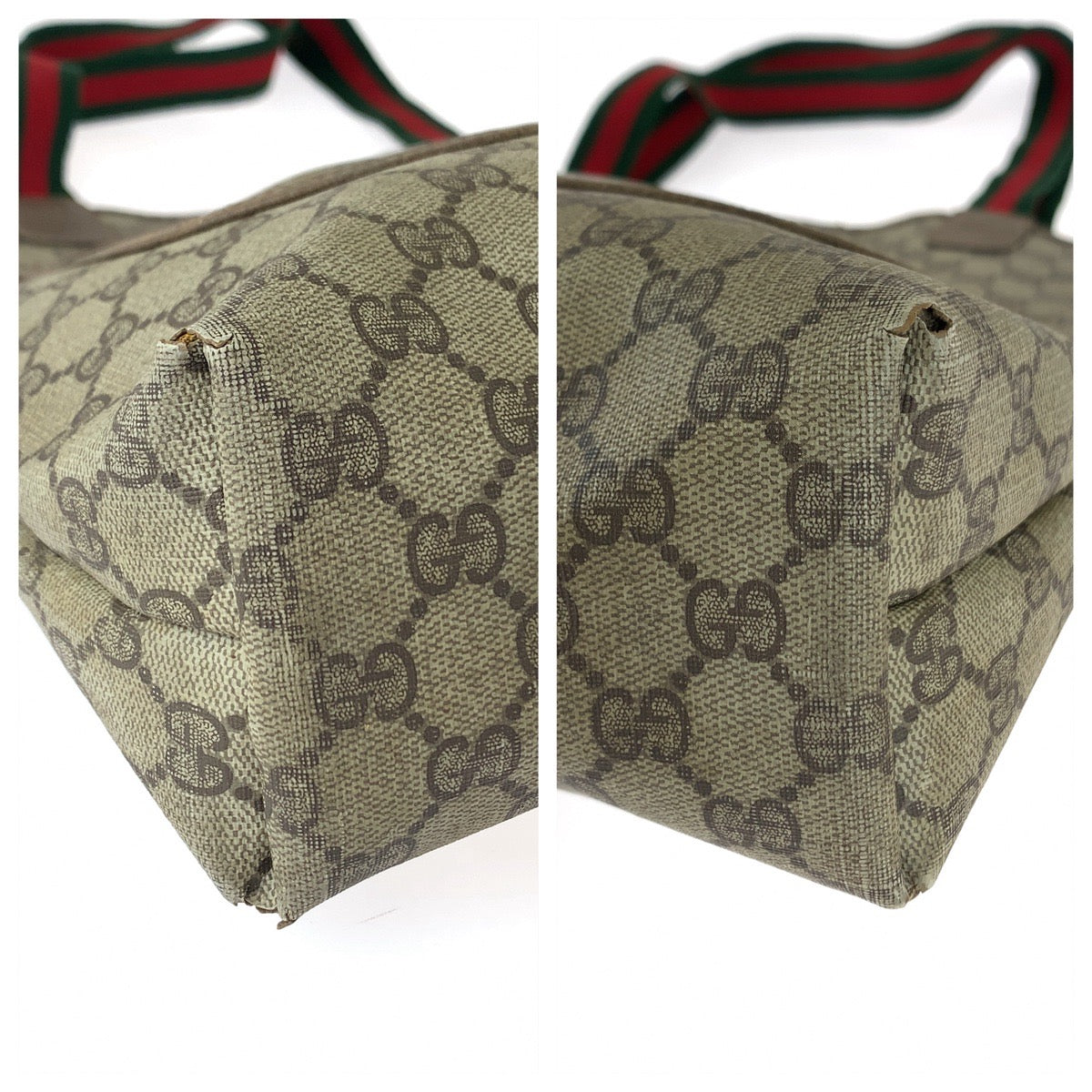 112259
GUCCI グッチ ヴィンテージ オールドグッチ シェリーライン ベージュ ブラウン ゴールド金具 GGスプリームキャンバス 39 02 003 トートバッグ ショルダーバッグ  レディース