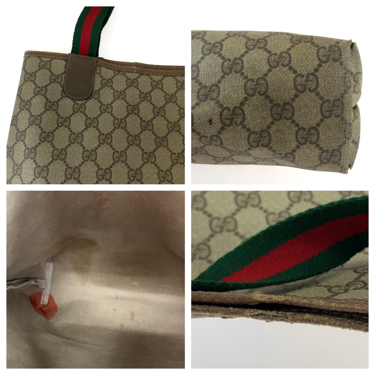 112259
GUCCI グッチ ヴィンテージ オールドグッチ シェリーライン ベージュ ブラウン ゴールド金具 GGスプリームキャンバス 39 02 003 トートバッグ ショルダーバッグ  レディース