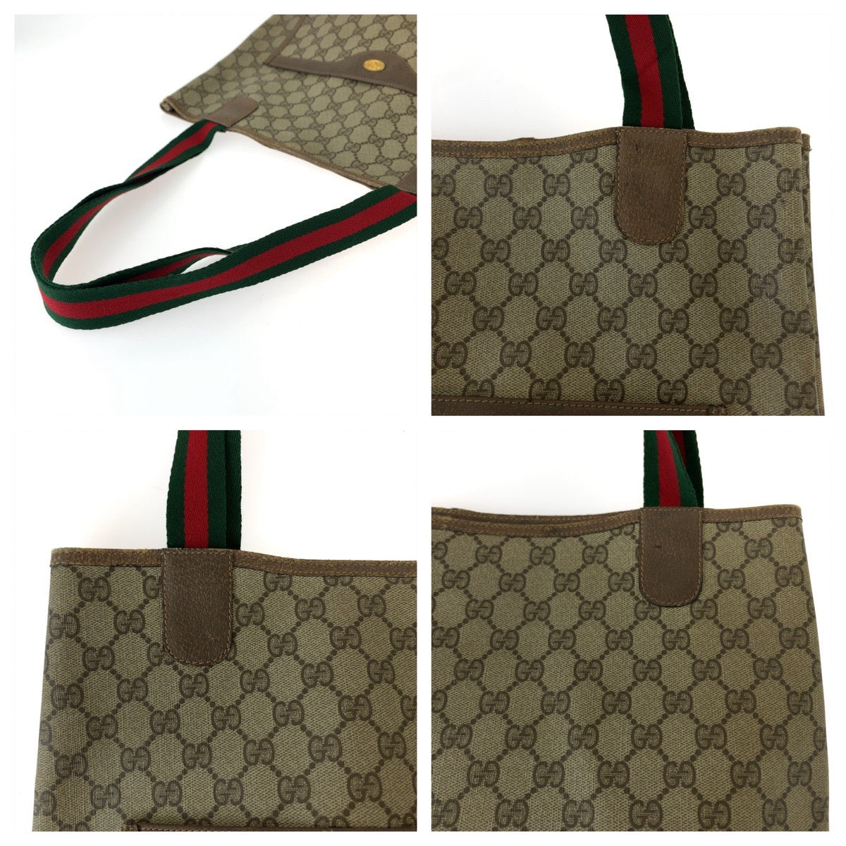 112259
GUCCI グッチ ヴィンテージ オールドグッチ シェリーライン ベージュ ブラウン ゴールド金具 GGスプリームキャンバス 39 02 003 トートバッグ ショルダーバッグ  レディース