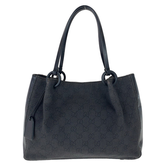 GUCCI グッチ GG柄 ブラック 黒 シルバー金具 GGキャンバス / レザー 101919 トートバッグ ハンドバッグ  レディース