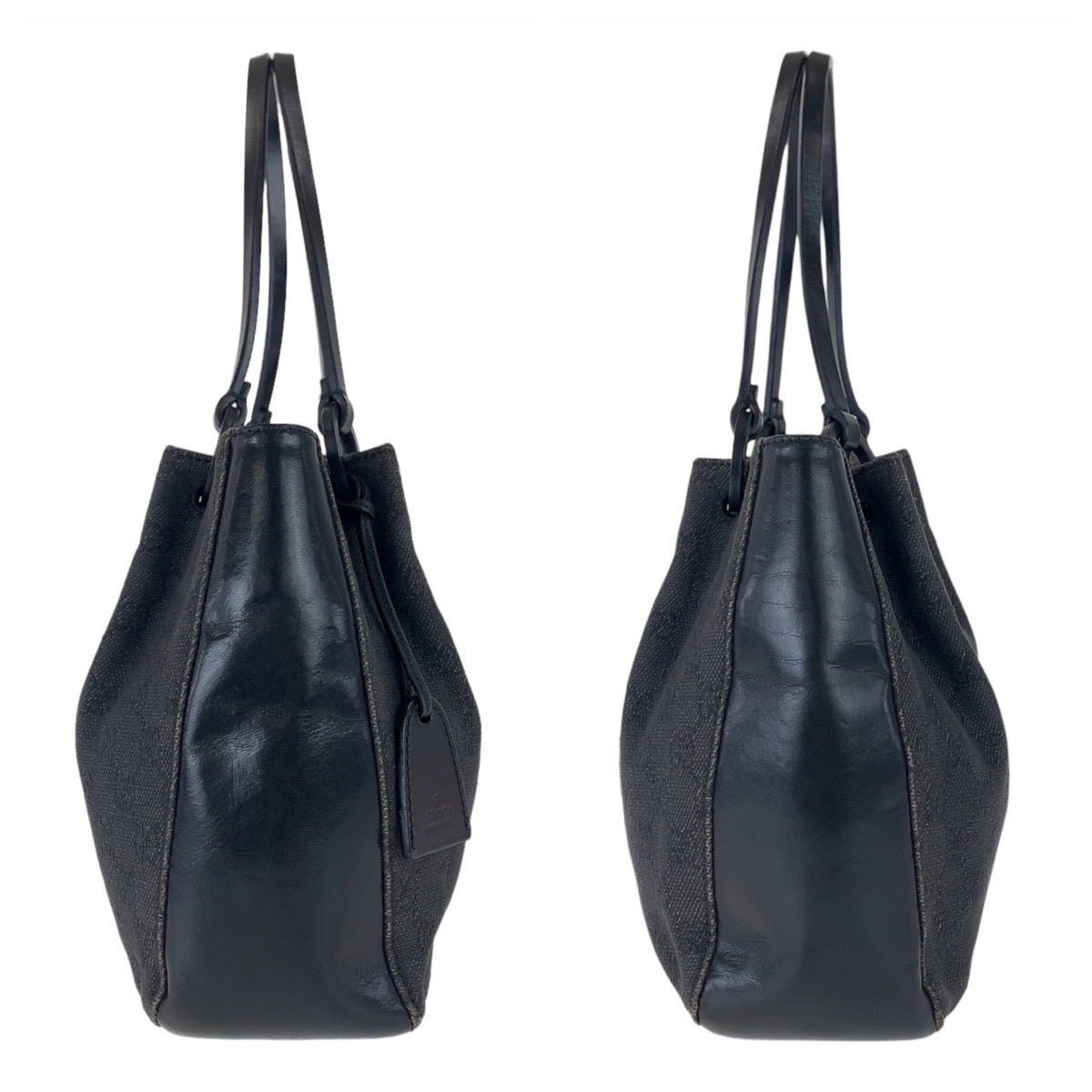 GUCCI グッチ GG柄 ブラック 黒 シルバー金具 GGキャンバス / レザー 101919 トートバッグ ハンドバッグ  レディース