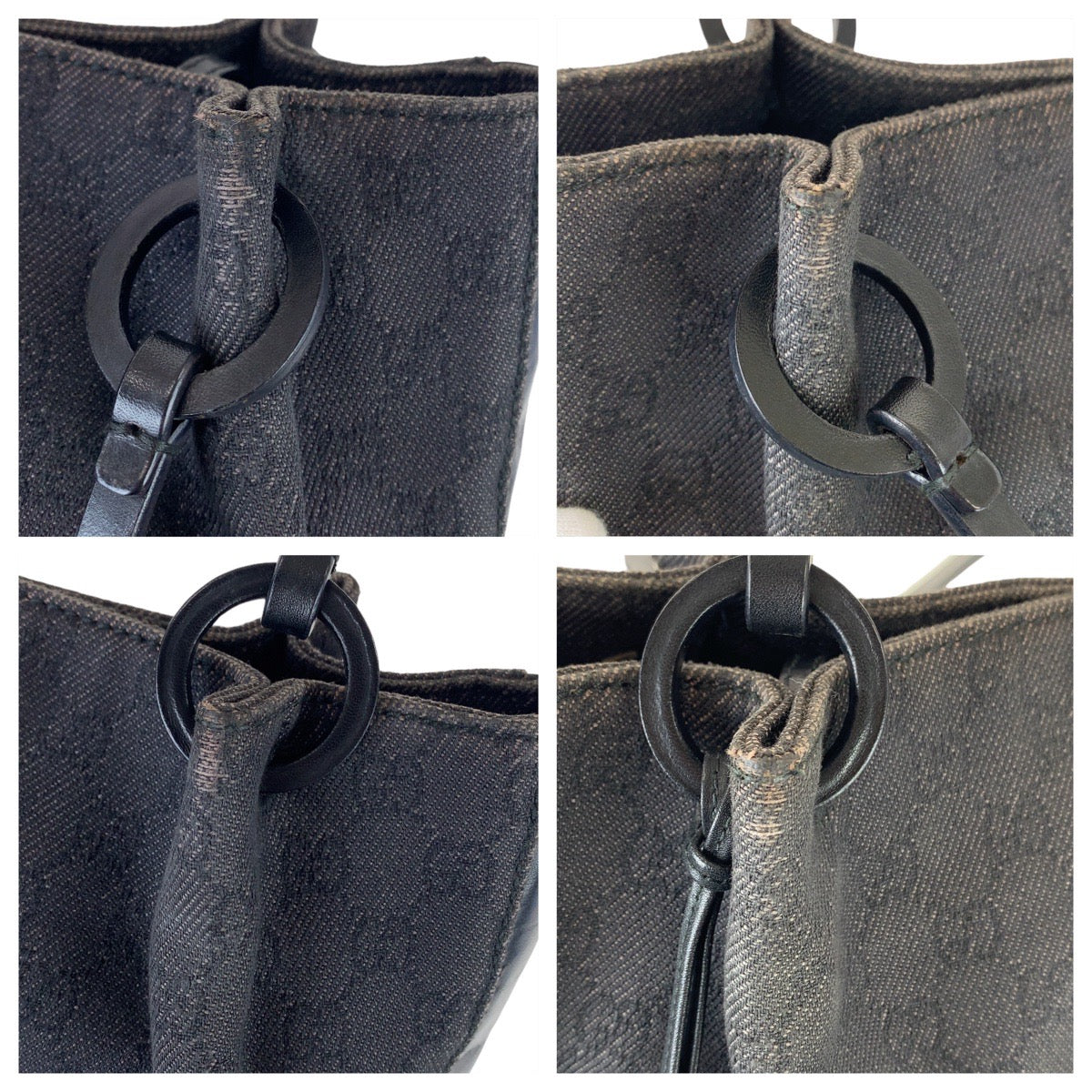 GUCCI グッチ GG柄 ブラック 黒 シルバー金具 GGキャンバス / レザー 101919 トートバッグ ハンドバッグ  レディース