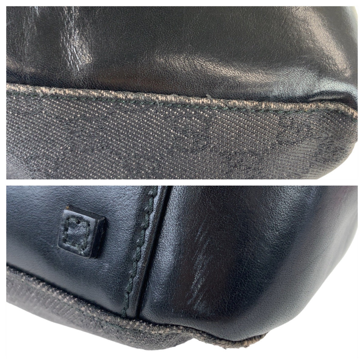 GUCCI グッチ GG柄 ブラック 黒 シルバー金具 GGキャンバス / レザー 101919 トートバッグ ハンドバッグ  レディース