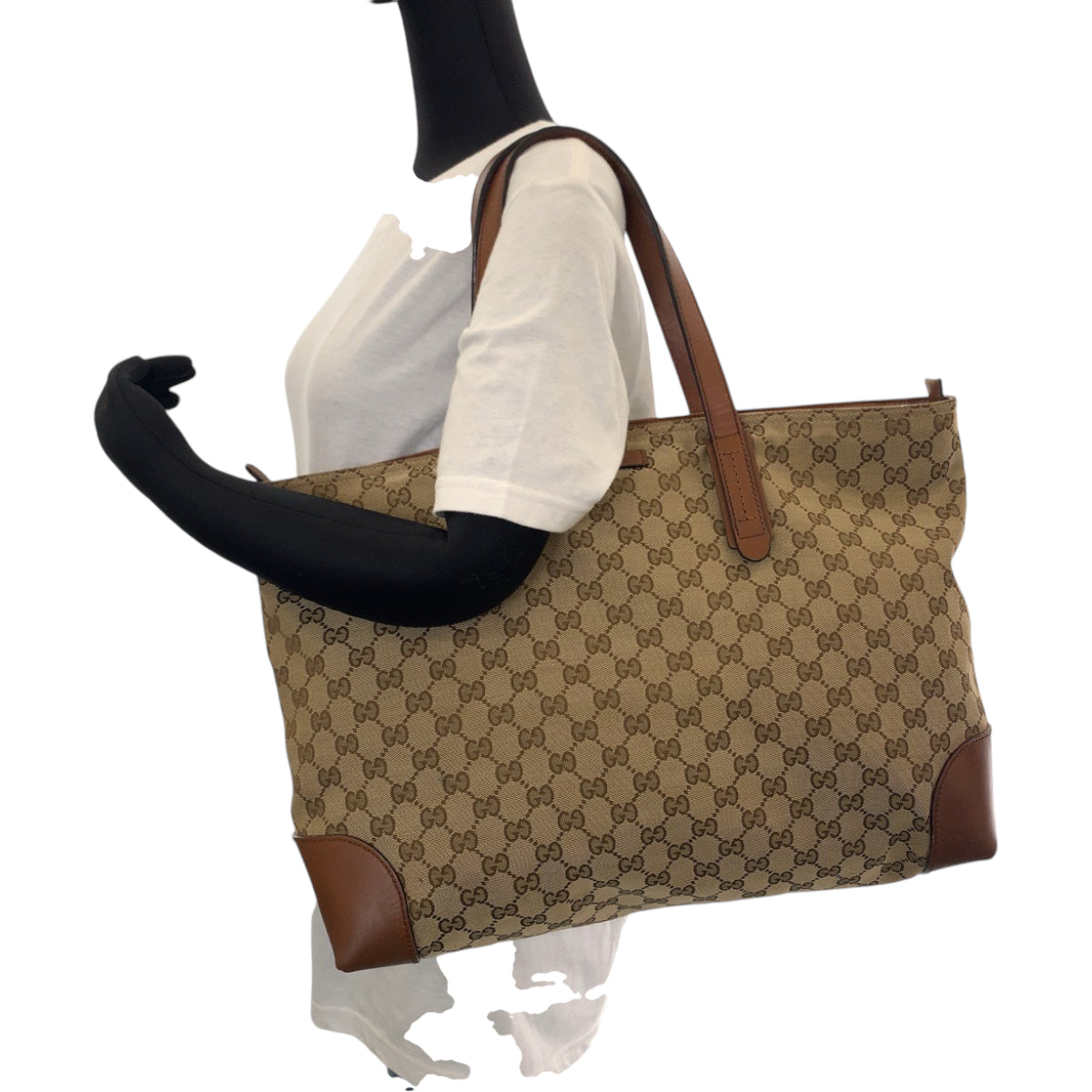 GUCCI グッチ ブラウン シルバー金具 GGキャンバス 308928 トートバッグ ショルダーバッグ  レディース