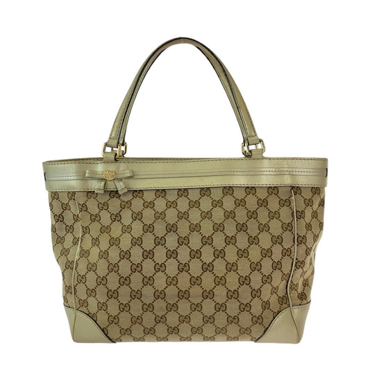 12254
GUCCI グッチ メイフェア ベージュ ゴールド ゴールド金具 GGキャンバス / レザー 257061 トートバッグ ショルダーバッグ  レディース
