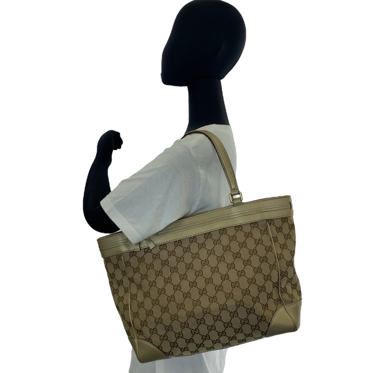12254
GUCCI グッチ メイフェア ベージュ ゴールド ゴールド金具 GGキャンバス / レザー 257061 トートバッグ ショルダーバッグ  レディース