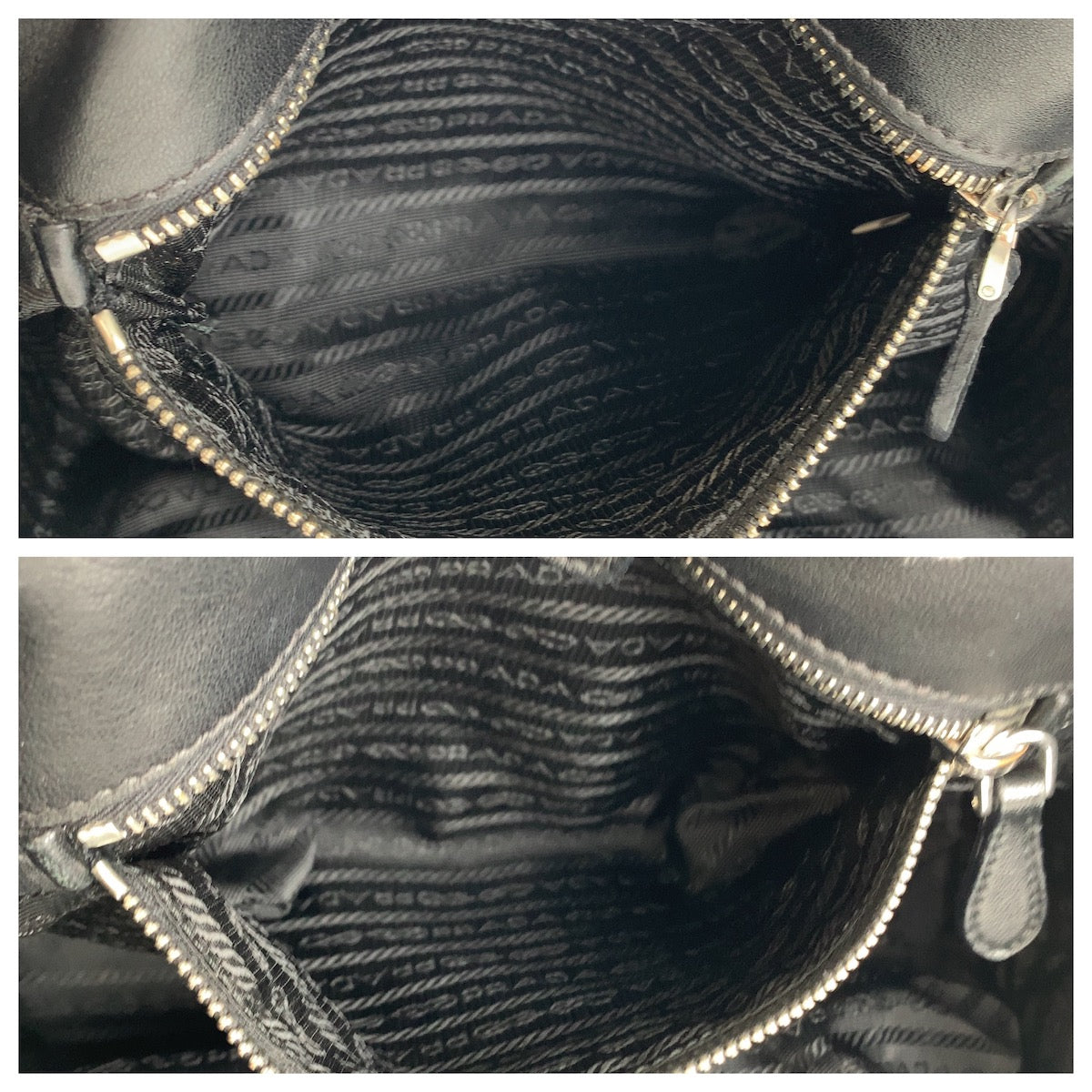 12251
PRADA プラダ テスート リボン ブラック 黒 シルバー金具 ナイロン / レザー トートバッグ ハンドバッグ  レディース