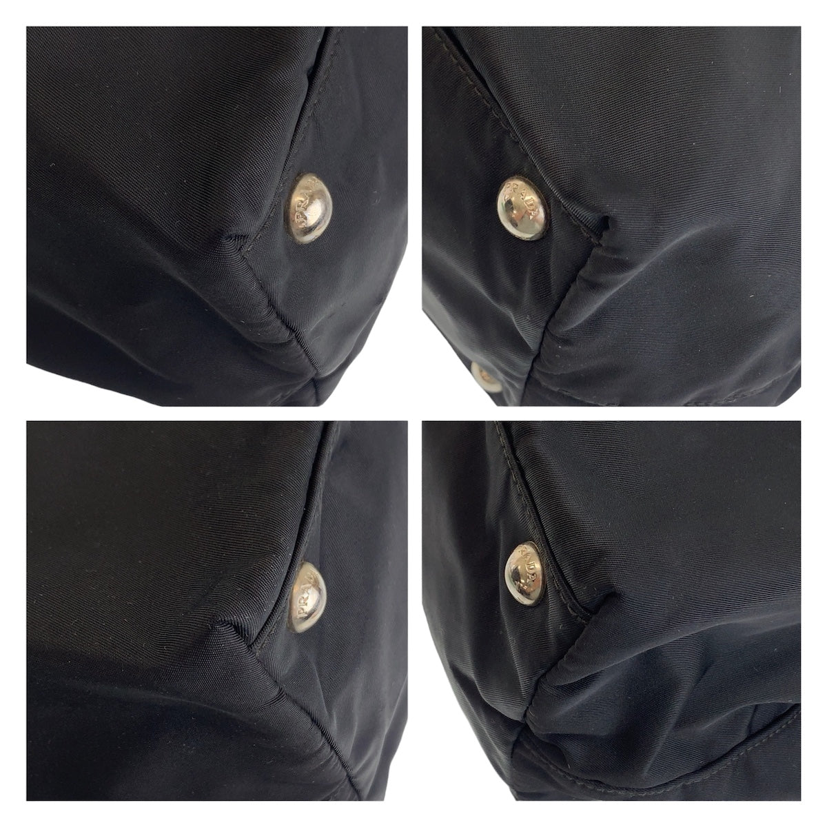 12251
PRADA プラダ テスート リボン ブラック 黒 シルバー金具 ナイロン / レザー トートバッグ ハンドバッグ  レディース