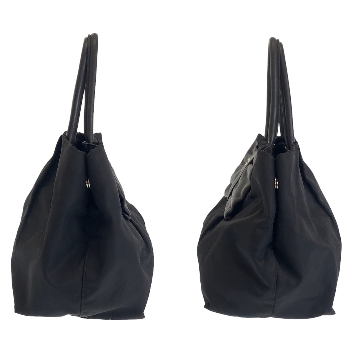 12251
PRADA プラダ テスート リボン ブラック 黒 シルバー金具 ナイロン / レザー トートバッグ ハンドバッグ  レディース