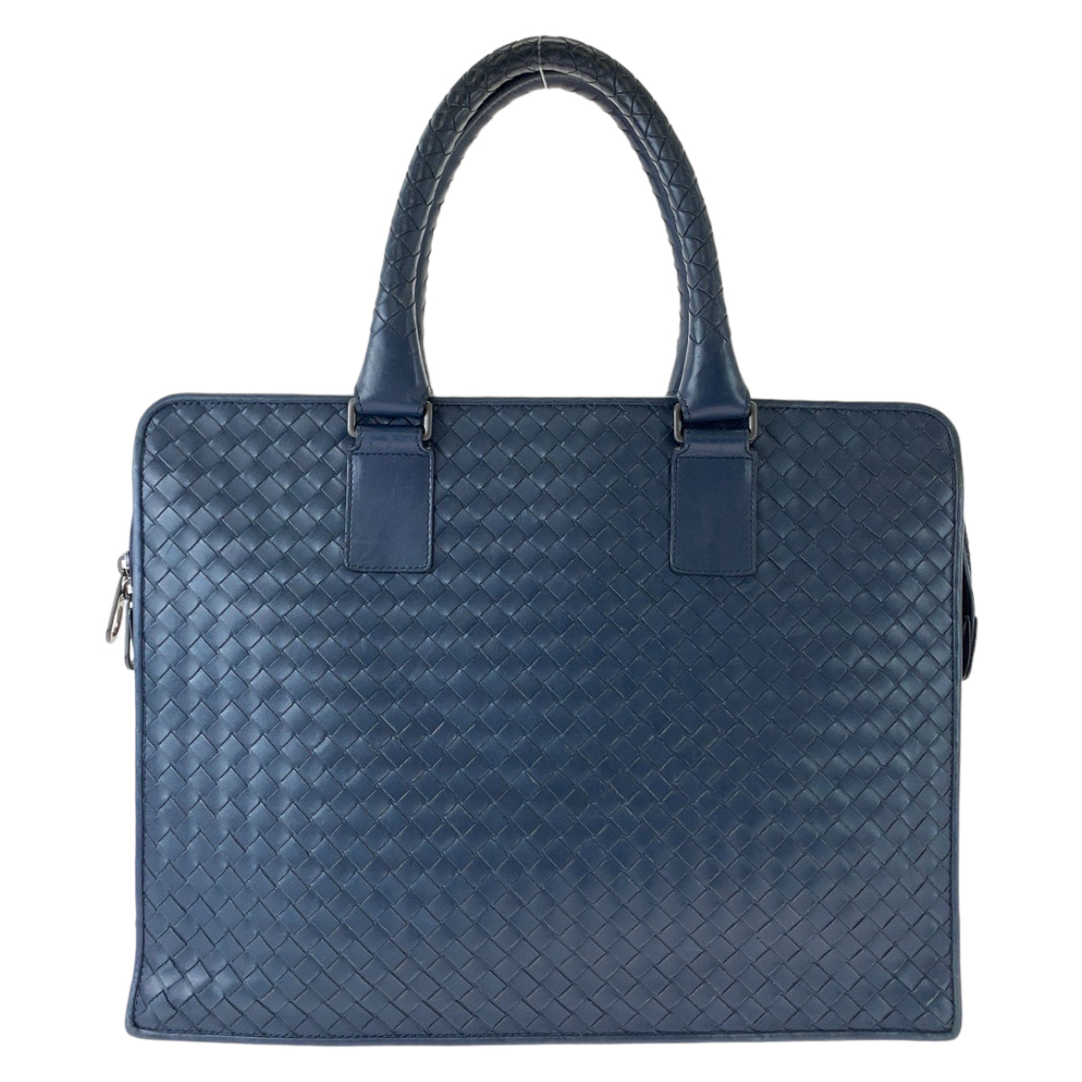 BOTTEGAVENETA ボッテガヴェネタ イントレチャート ネイビー ガンメタ金具 レザー ビジネスバッグ ブリーフケース  メンズ