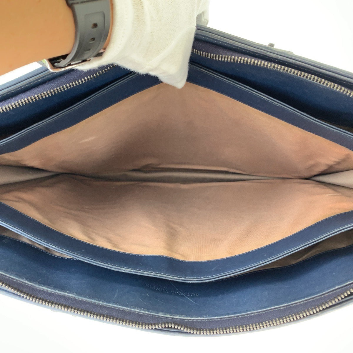 BOTTEGAVENETA ボッテガヴェネタ イントレチャート ネイビー ガンメタ金具 レザー ビジネスバッグ ブリーフケース  メンズ