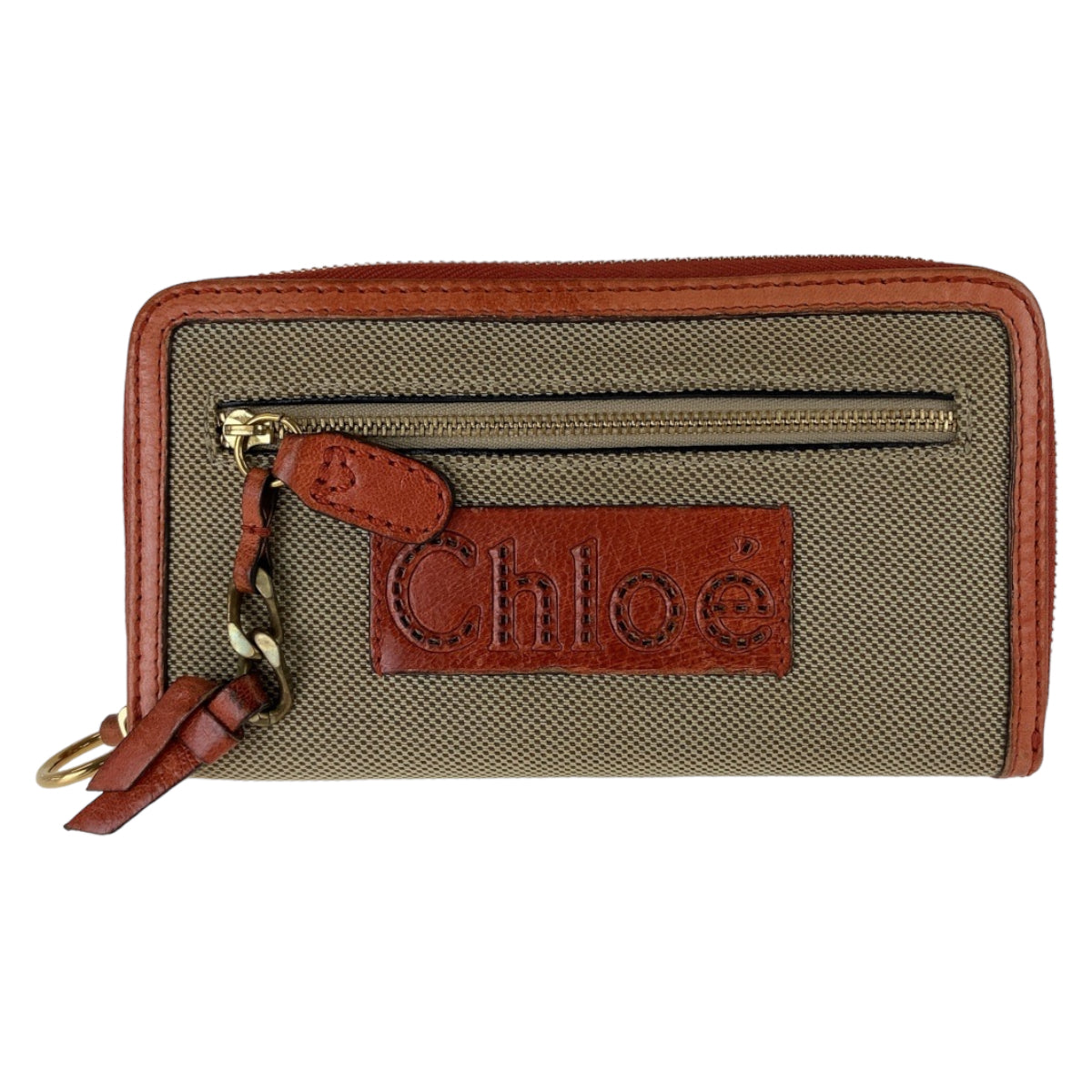 12248
 
Chloe Chloe Harley Orange Beige Gold Hardware Canvas/Leather Long Wallet Women's