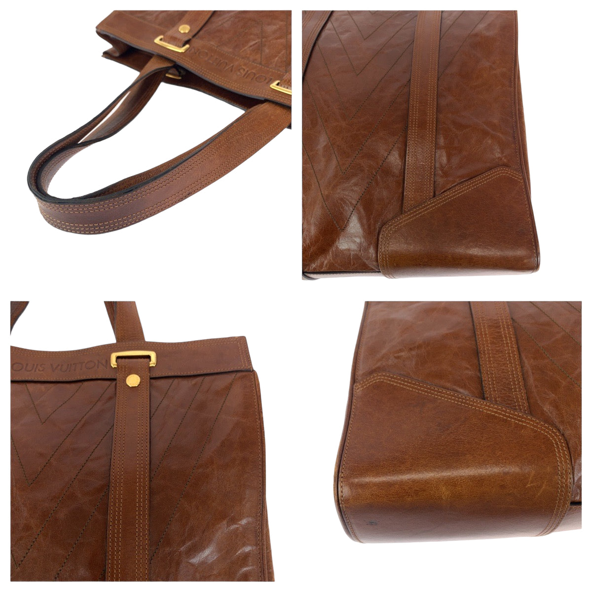 12246
LOUIS VUITTON ルイヴィトン キュイールソアナ サック プラ ブラウン ゴールド金具 レザー M95361 トートバッグ ハンドバッグ  レディース