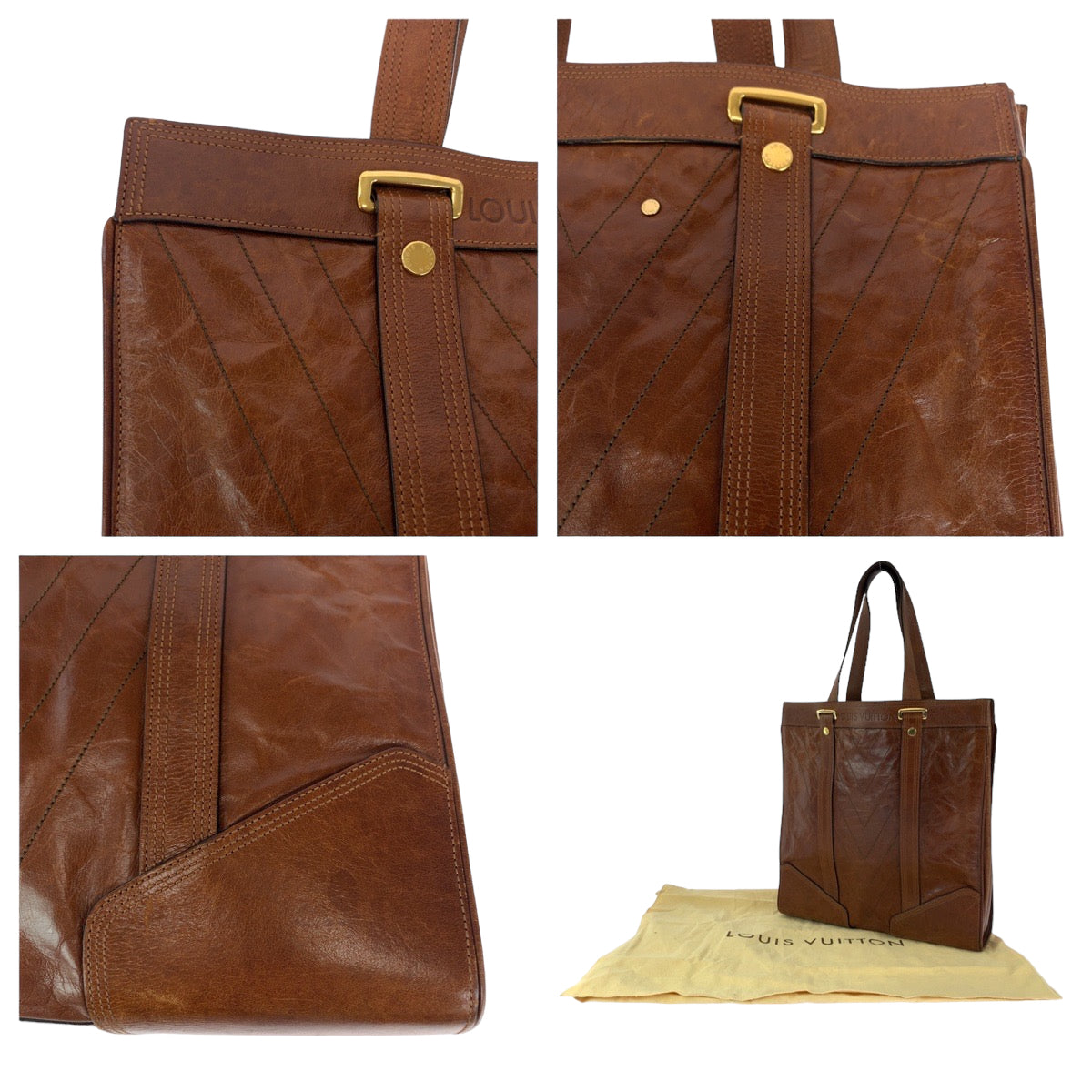 12246
LOUIS VUITTON ルイヴィトン キュイールソアナ サック プラ ブラウン ゴールド金具 レザー M95361 トートバッグ ハンドバッグ  レディース
