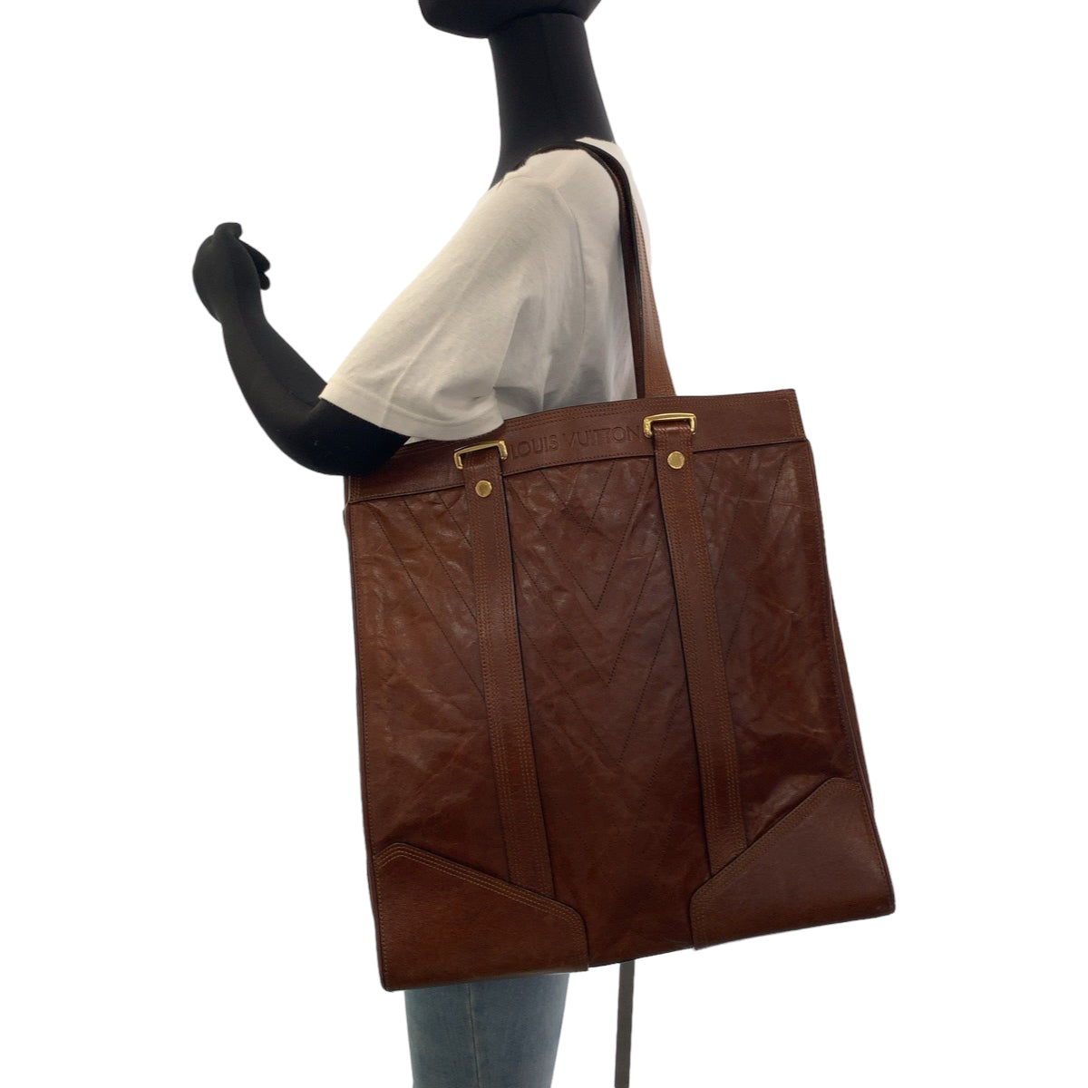 12246
LOUIS VUITTON ルイヴィトン キュイールソアナ サック プラ ブラウン ゴールド金具 レザー M95361 トートバッグ ハンドバッグ  レディース