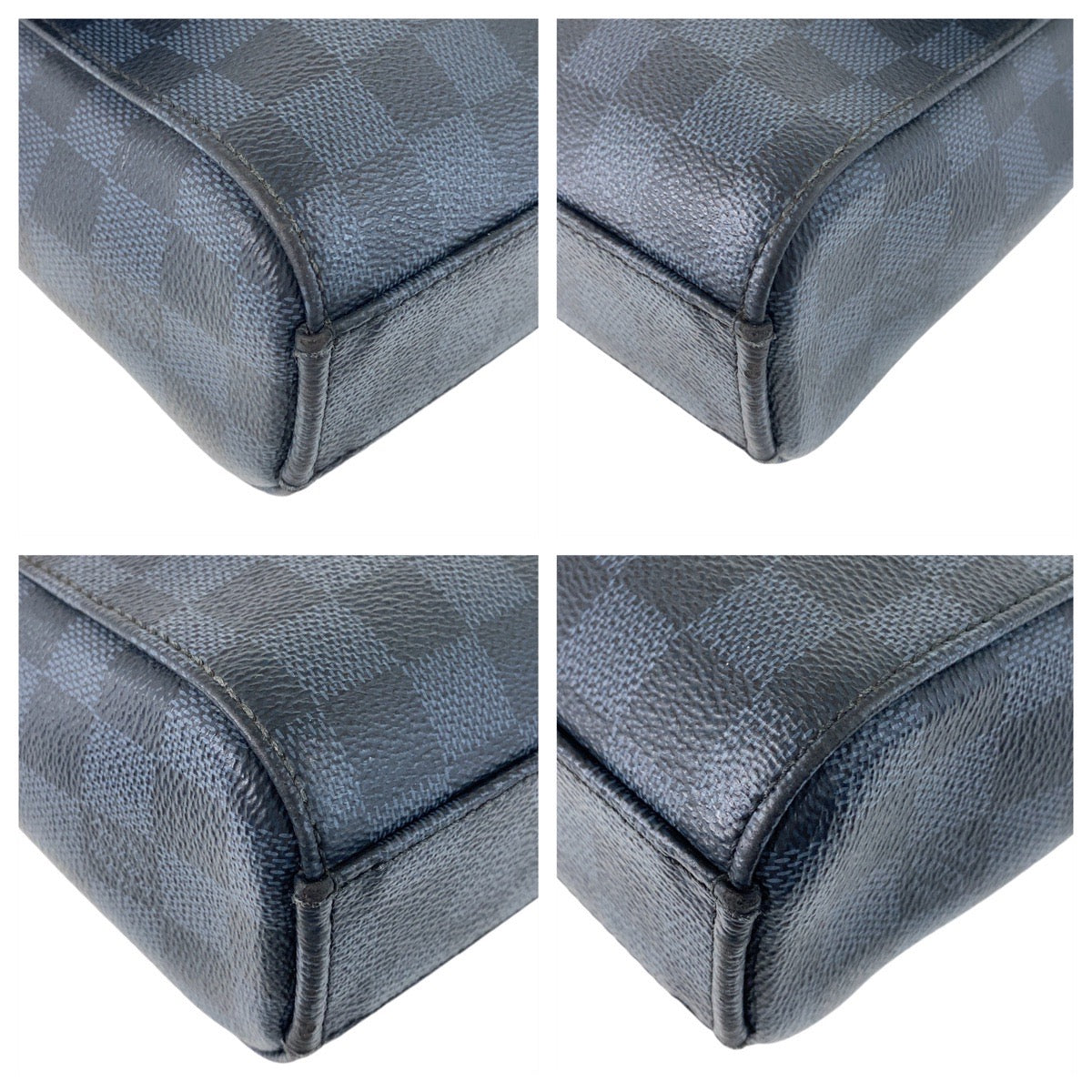 12906
LOUIS VUITTON ルイヴィトン ダミエ コバルト ニューポート メッセンジャーPM ブラック 黒 ネイビー シルバー金具 PVC / レザー N41587 斜め掛け ショルダーバッグ メッセンジャーバッグ  メンズ