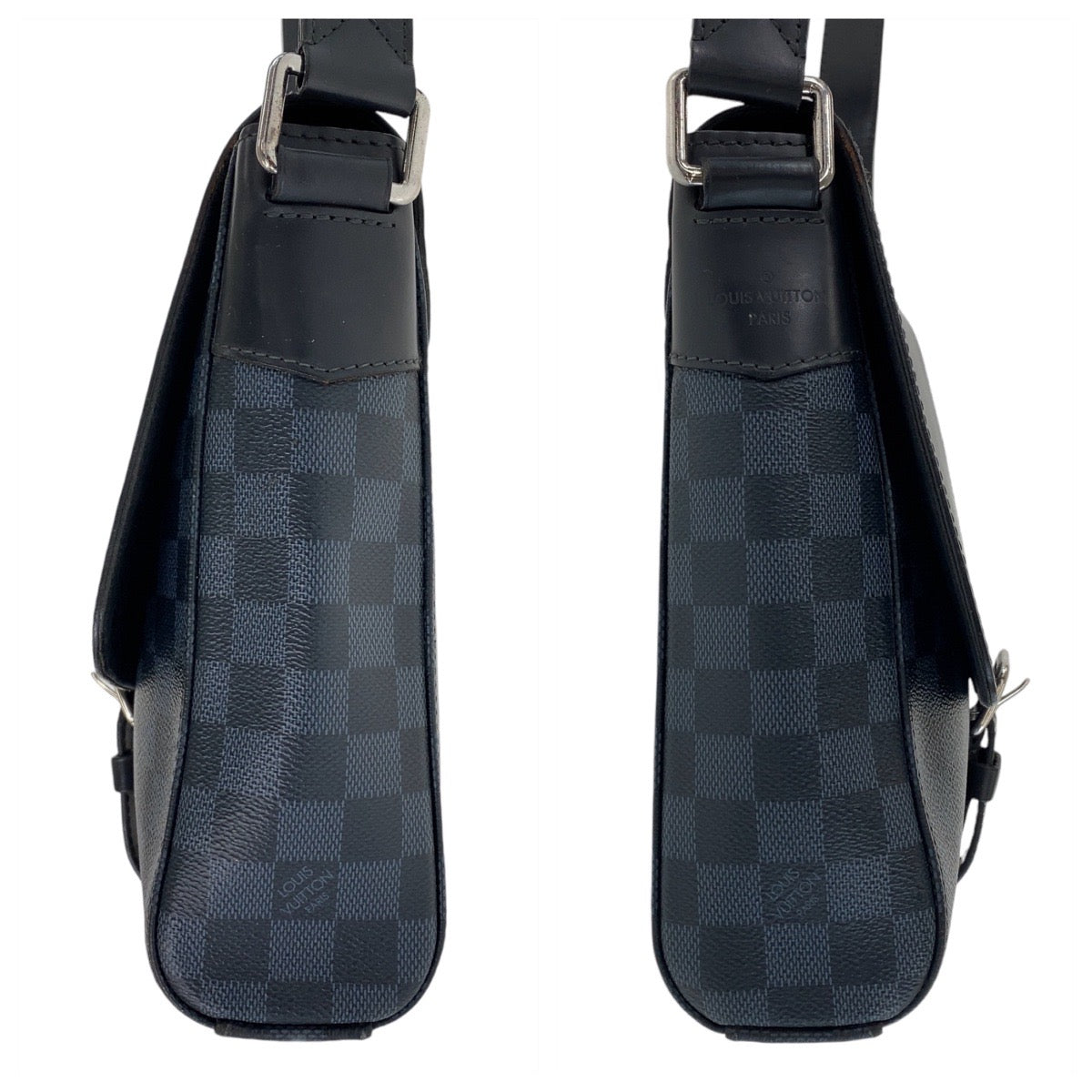 12906
LOUIS VUITTON ルイヴィトン ダミエ コバルト ニューポート メッセンジャーPM ブラック 黒 ネイビー シルバー金具 PVC / レザー N41587 斜め掛け ショルダーバッグ メッセンジャーバッグ  メンズ