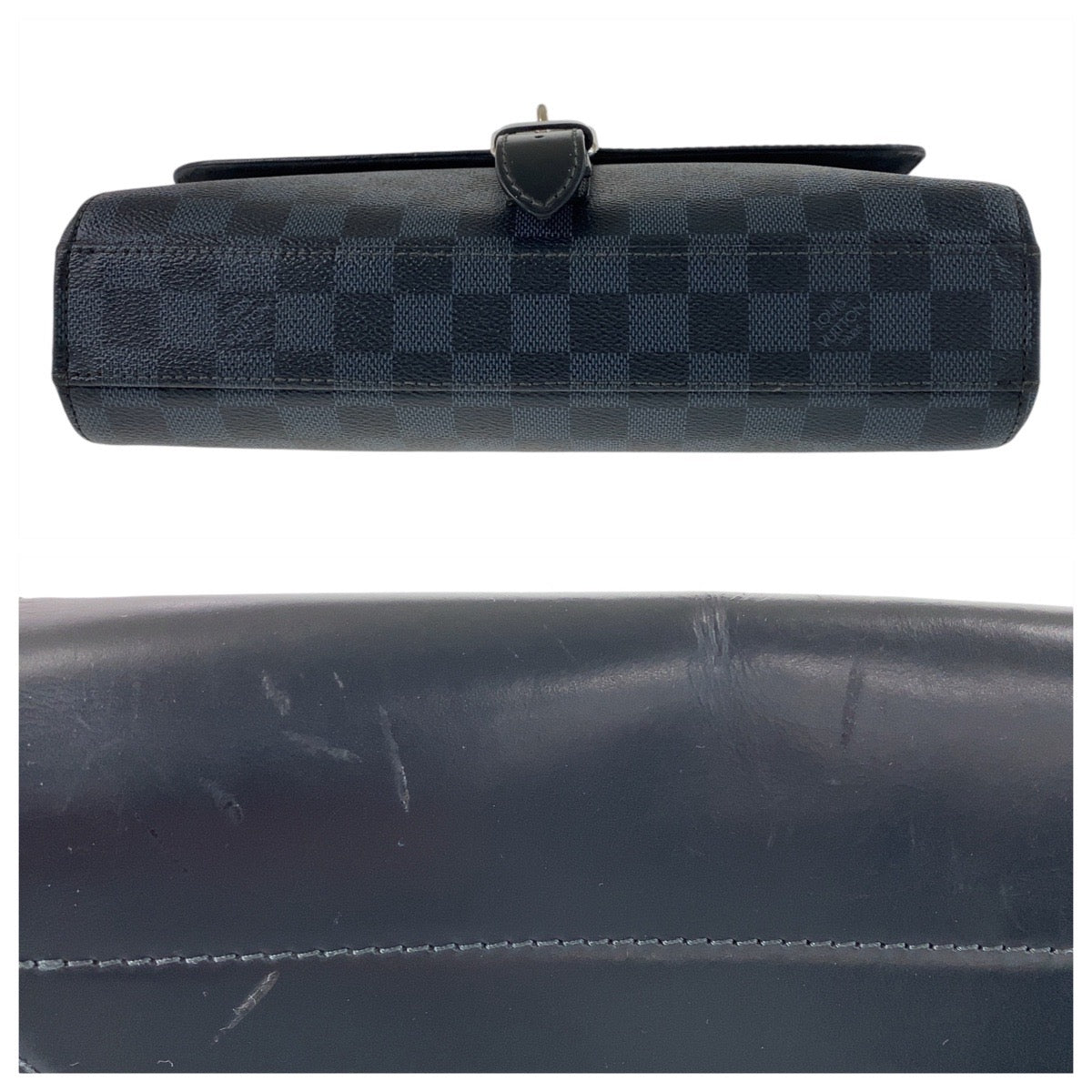 12906
LOUIS VUITTON ルイヴィトン ダミエ コバルト ニューポート メッセンジャーPM ブラック 黒 ネイビー シルバー金具 PVC / レザー N41587 斜め掛け ショルダーバッグ メッセンジャーバッグ  メンズ