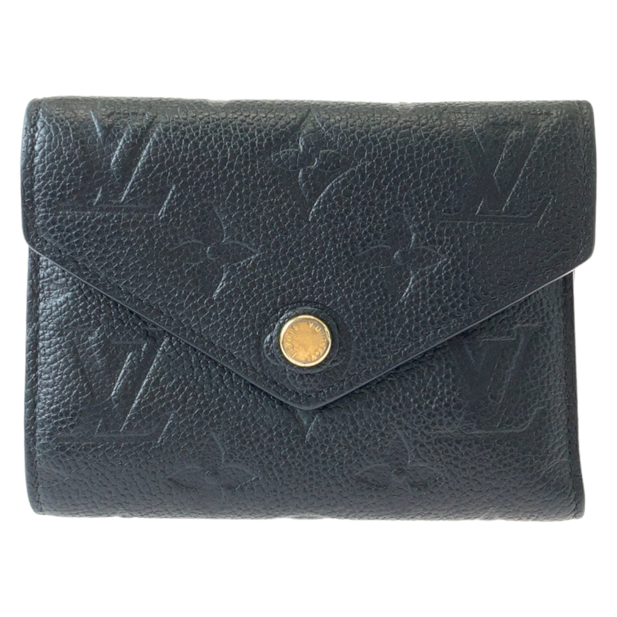 LOUIS VUITTON ルイヴィトン モノグラム アンプラント ポルトフォイユ ヴィクトリーヌ ノワール ブラック 黒 ゴールド金具 カーフ M64060 折財布 コンパクトウォレット  レディース