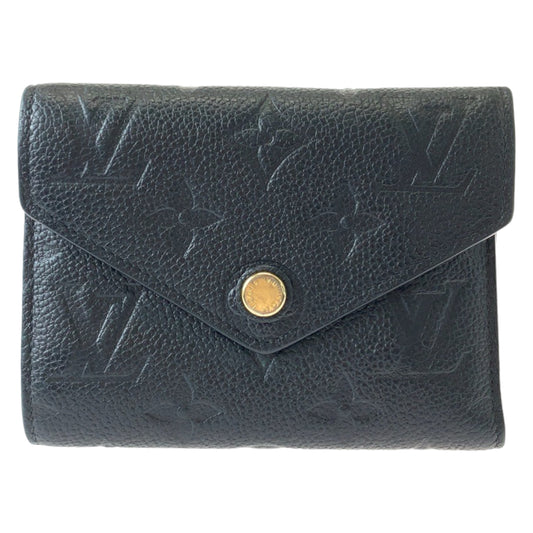 LOUIS VUITTON ルイヴィトン モノグラム アンプラント ポルトフォイユ ヴィクトリーヌ ノワール ブラック 黒 ゴールド金具 カーフ M64060 折財布 コンパクトウォレット  レディース