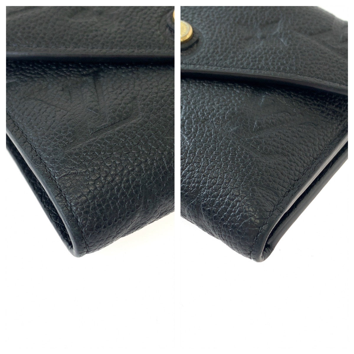 LOUIS VUITTON ルイヴィトン モノグラム アンプラント ポルトフォイユ ヴィクトリーヌ ノワール ブラック 黒 ゴールド金具 カーフ M64060 折財布 コンパクトウォレット  レディース