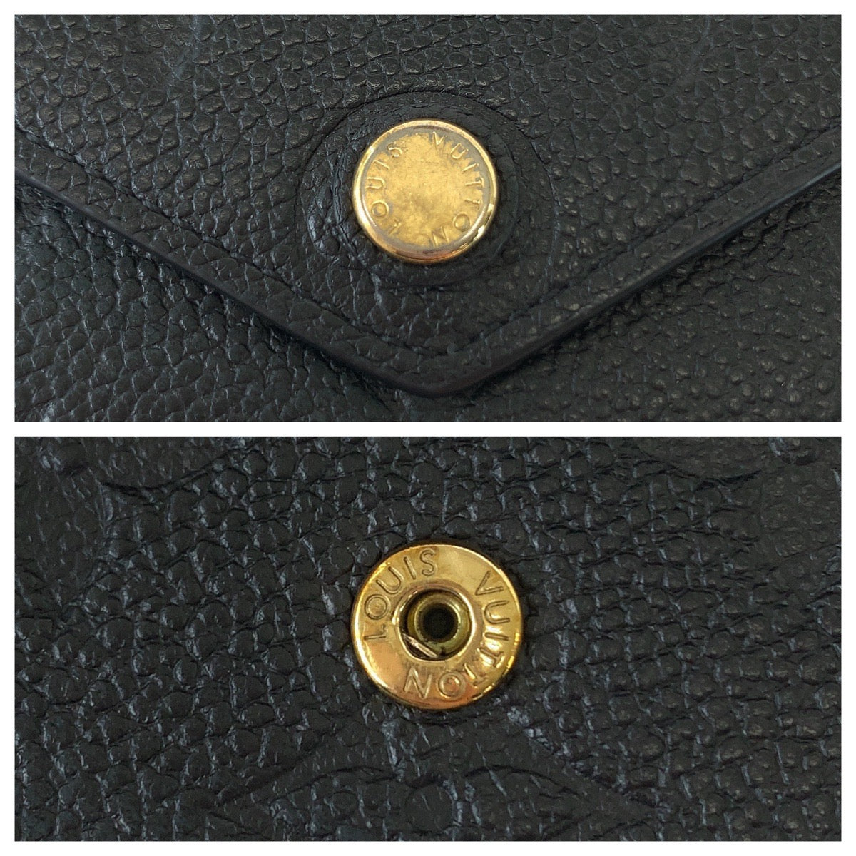 LOUIS VUITTON ルイヴィトン モノグラム アンプラント ポルトフォイユ ヴィクトリーヌ ノワール ブラック 黒 ゴールド金具 カーフ M64060 折財布 コンパクトウォレット  レディース