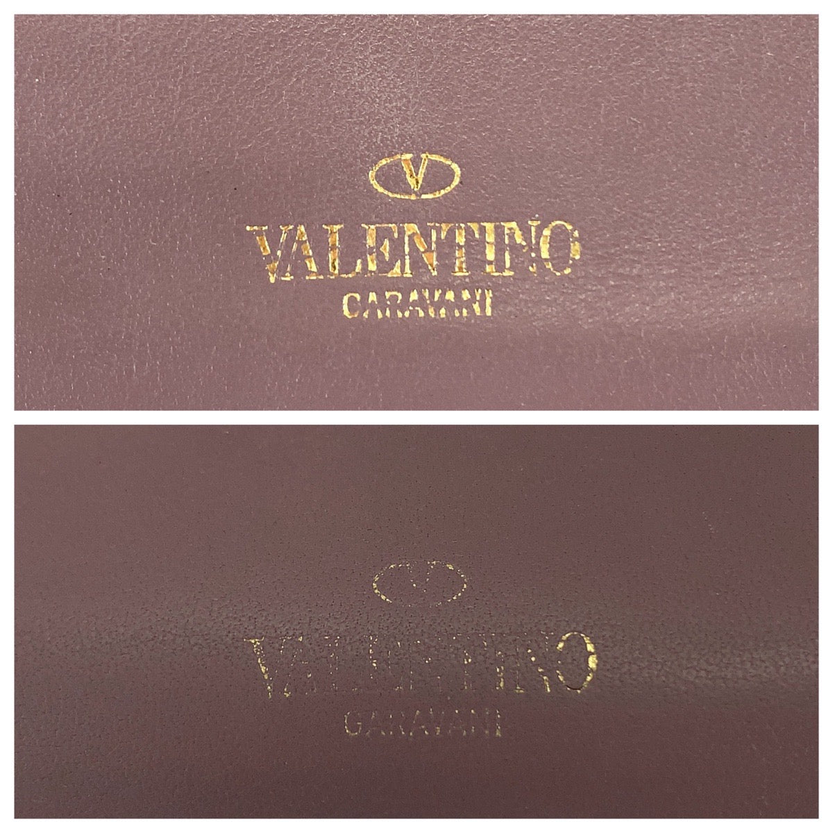 18034
VALENTINO ヴァレンティノ ロックスタッズ パープル ゴールド金具 レザー TW2P0620BOL416 折財布 コンパクトウォレット  レディース AB17