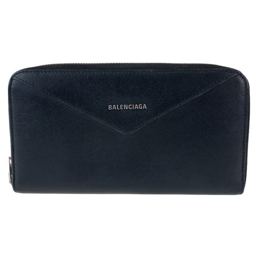 112230
BALENCIAGA バレンシアガ ペーパー コンチネンタル ブラック 黒 シルバー金具 レザー 長財布 ロングウォレット 男女兼用  レディース