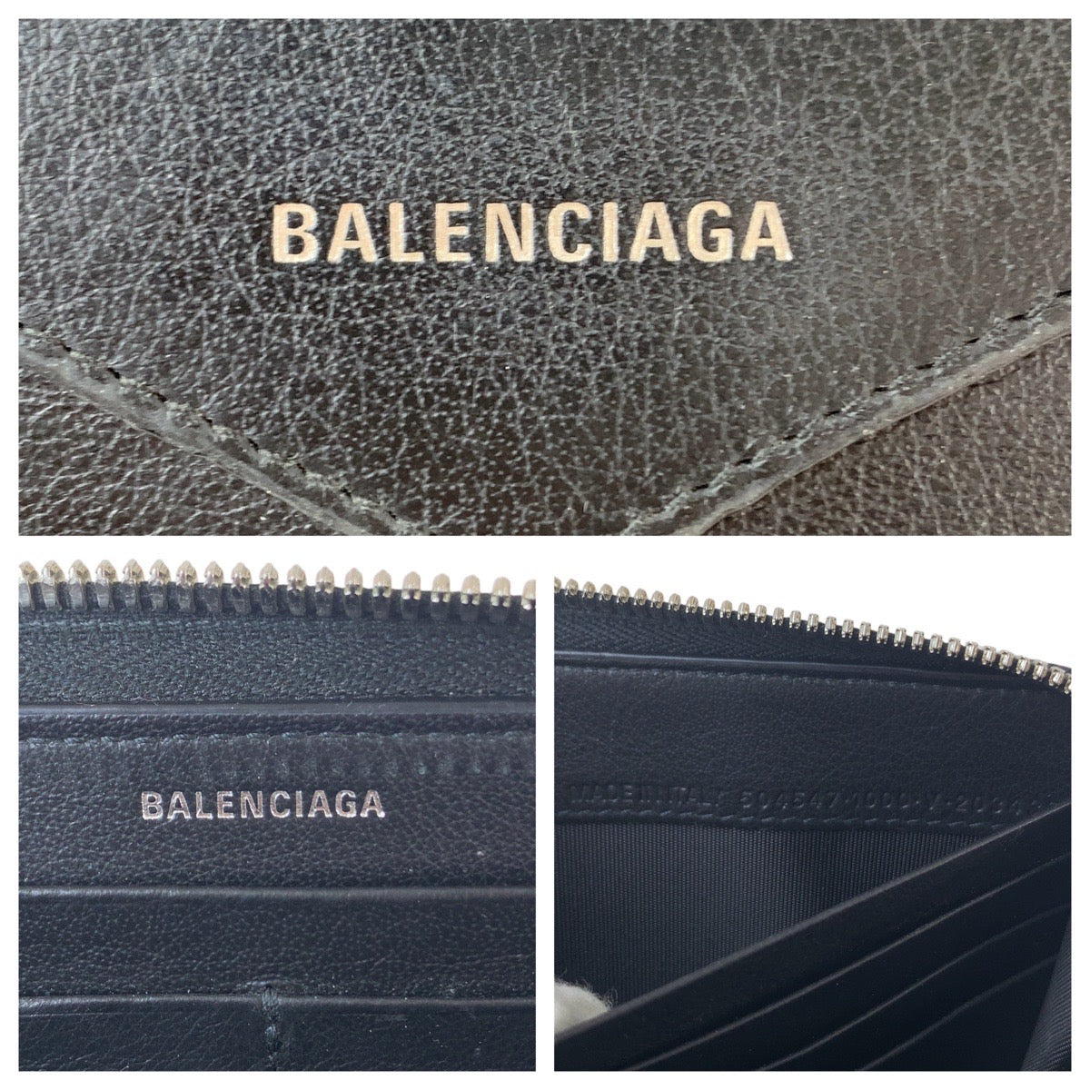 112230
BALENCIAGA バレンシアガ ペーパー コンチネンタル ブラック 黒 シルバー金具 レザー 長財布 ロングウォレット 男女兼用  レディース