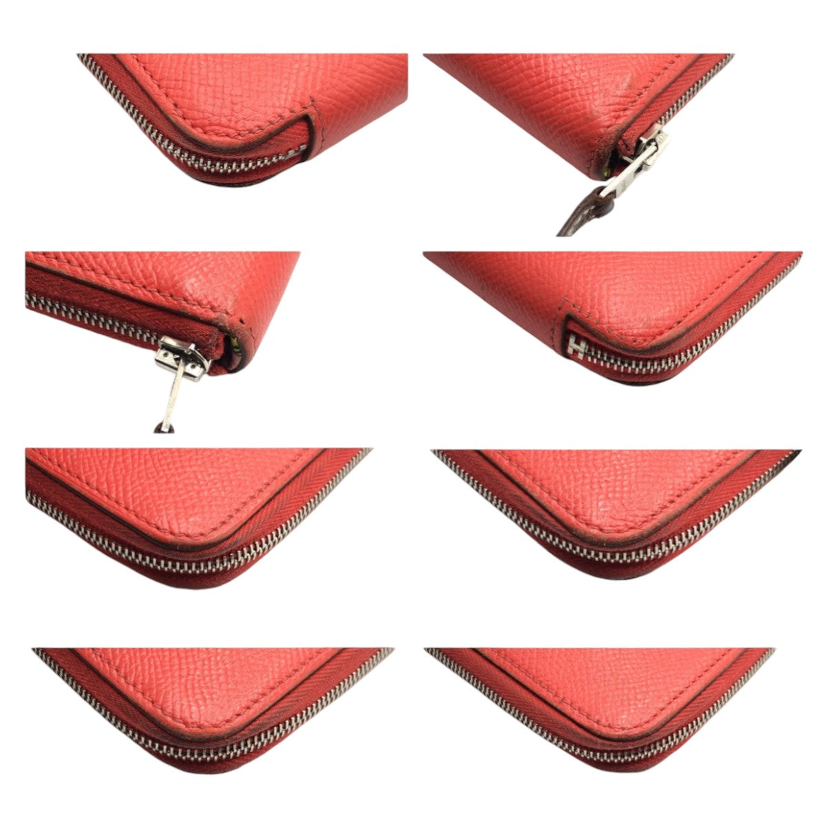 12907
HERMES エルメス アザップ ロング シルクイン レッド ローズシャイプール ヴォーエプソン 長財布 ラウンドファスナー Q刻印  レディース