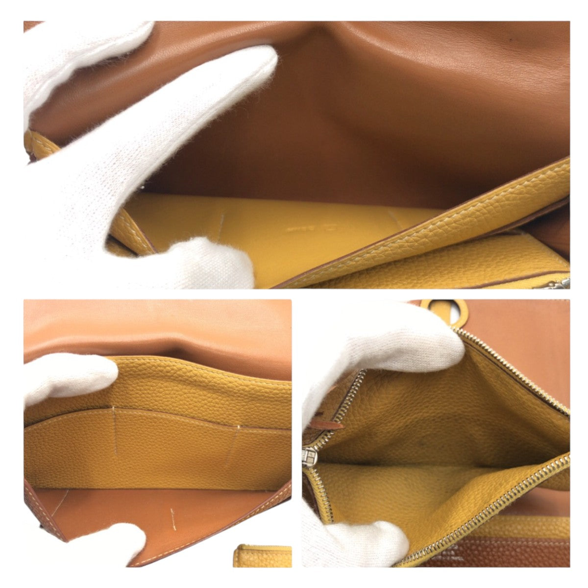 12908
HERMES エルメス ドゴンGM 男女兼用 ブラウン ゴールド カリー トゴ 長財布 M刻印  レディース