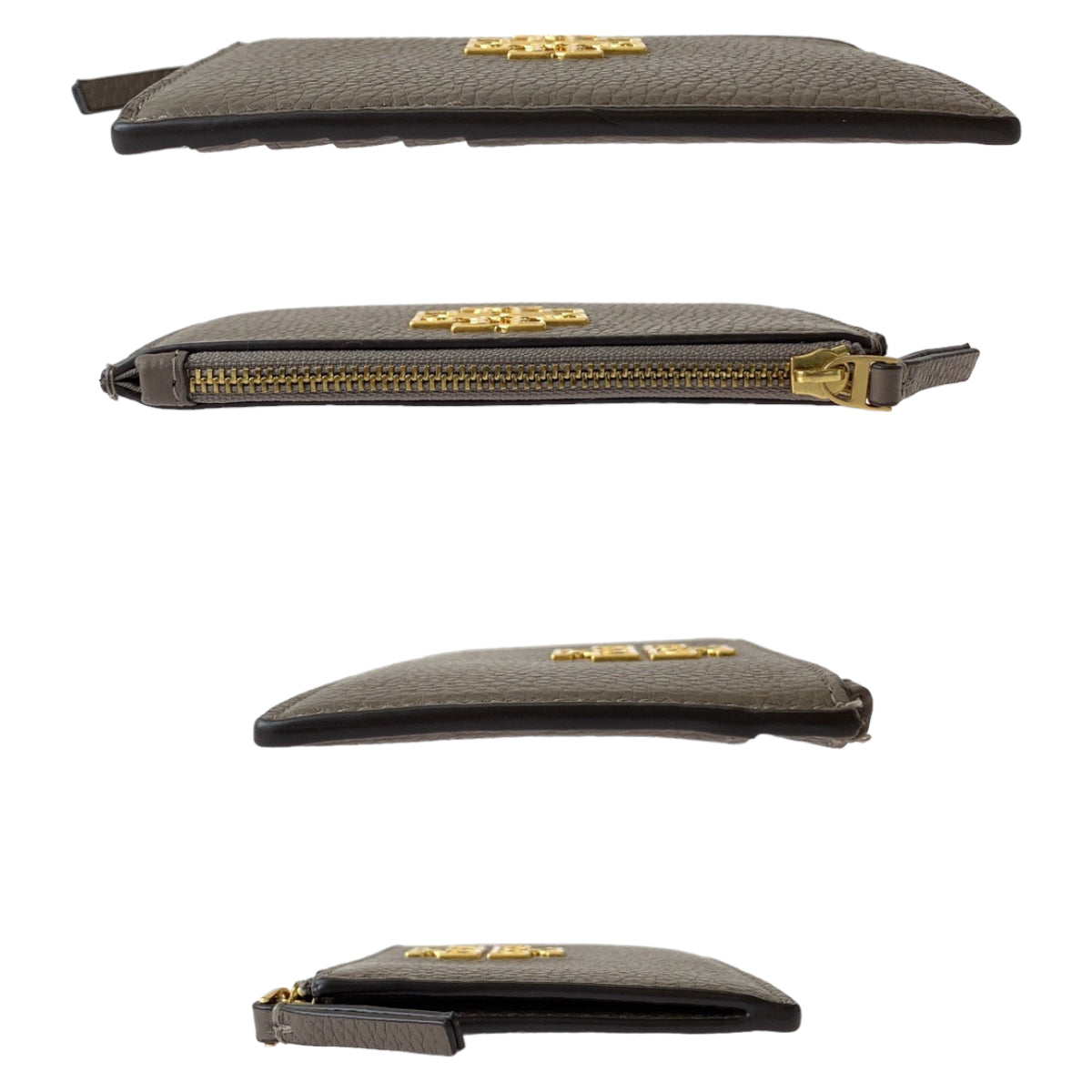 Tory Burch Greige Gold Hardware Leather Coin Case Fragment Case for Women