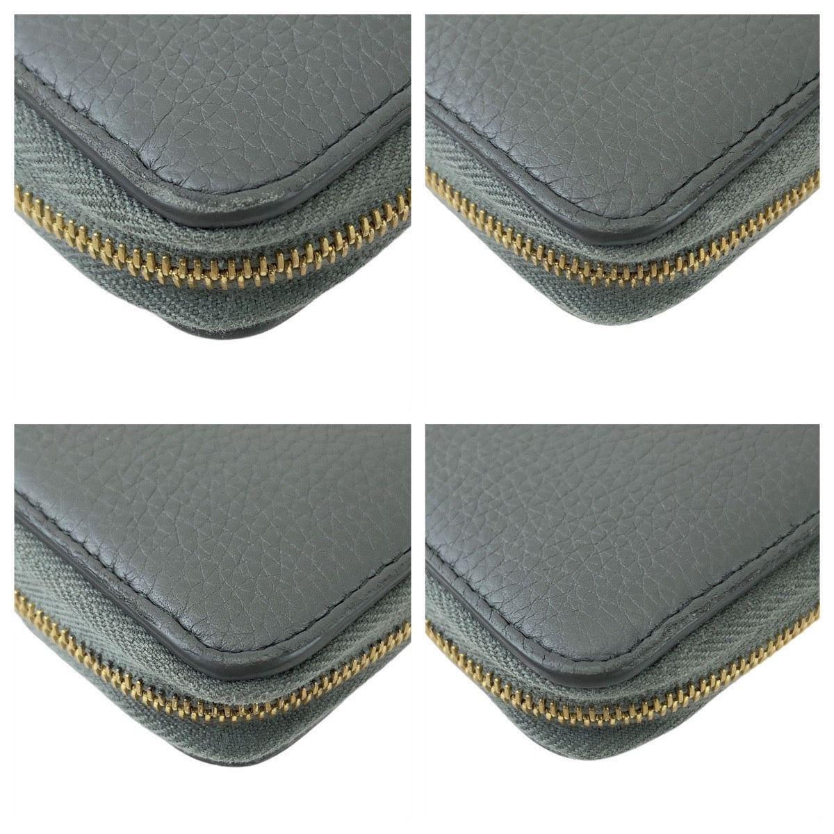 112219
CELINE セリーヌ エッセンシャルズ グレー ブルーグレー ゴールド金具 レザー 長財布 ロングウォレット  レディース