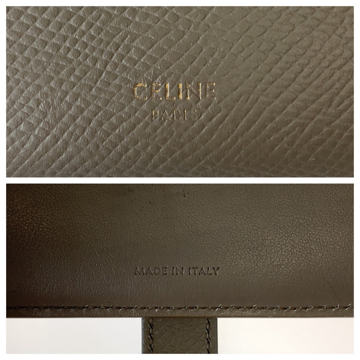 CELINE セリーヌ ミディアムストラップ グレージュ ライトブルー ゴールド金具 PVC 10B643BBRU 折財布 コンパクトウォレット  レディース
