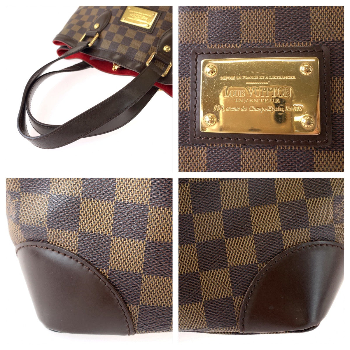 LOUIS VUITTON ルイヴィトン ダミエ エベヌ ハムステッドPM ブラウン ゴールド金具 PVC N51205 トートバッグ ハンドバッグ ショルダーバッグ  レディース
